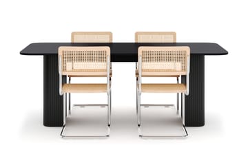 Kopparbo Matbord 200-260 cm Förlängningsbart med 4 st Build Matstolar - Svart - Möbler - Bord & matgrupp - Matgrupp