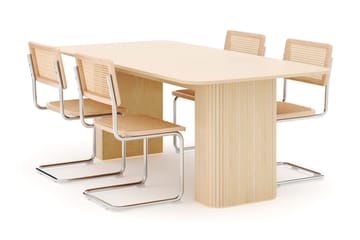 Kopparbo Matbord 200-260 cm Förlängningsbart med 4 st Build Matstolar - Vit - Möbler - Bord & matgrupp - Matgrupp