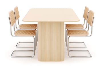 Kopparbo Matbord 200-260 cm Förlängningsbart med 4 st Build Matstolar - Vit - Möbler - Bord & matgrupp - Matgrupp