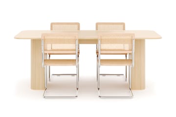 Kopparbo Matbord 200-260 cm Förlängningsbart med 4 st Build Matstolar - Vit - Möbler - Bord & matgrupp - Matgrupp