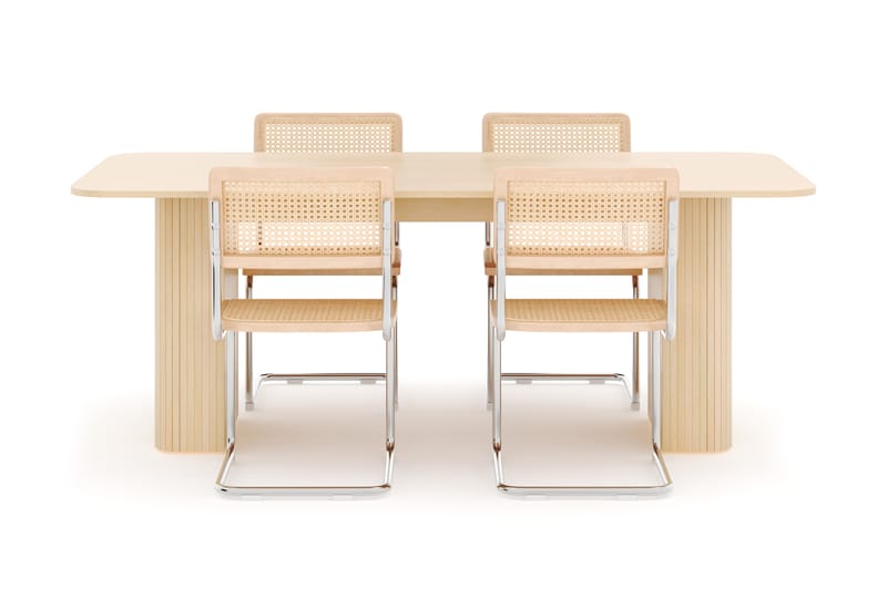 Kopparbo Matbord 200-260 cm Förlängningsbart med 4 st Build Matstolar - Vit - Möbler - Bord & matgrupp - Matgrupp