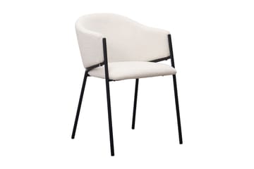 Kopparbo Matbord 200-260 cm Förlängningsbart med 6 Filip Matstolar - Svart / Vit Bouclé - Möbler - Bord & matgrupp - Matgrupp