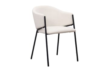 Kopparbo Matbord 200-260 cm Förlängningsbart med illäggsskiv med 6 Filip Matstolar - Vit / Vit Bouclé - Möbler - Bord & matgrupp - Matgrupp