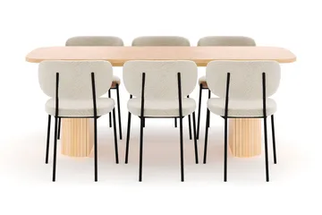 Kopparbo Matbord 200 cm med 6 Gemmiano Stolar - Natur - Möbler - Bord & matgrupp - Matgrupp