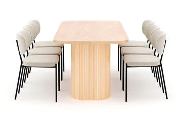 Kopparbo Matbord 200 cm med 6 Gemmiano Stolar - Natur - Möbler - Bord & matgrupp - Matgrupp