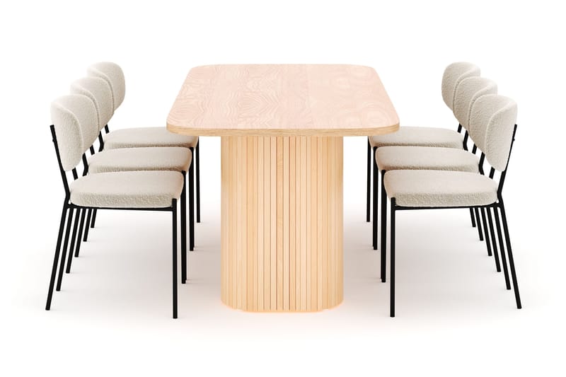 Kopparbo Matbord 200 cm med 6 Gemmiano Stolar - Natur - Möbler - Bord & matgrupp - Matgrupp