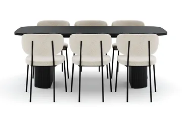 Kopparbo Matbord 200 cm med 6 Gemmiano Stolar - Svart - Möbler - Bord & matgrupp - Matgrupp