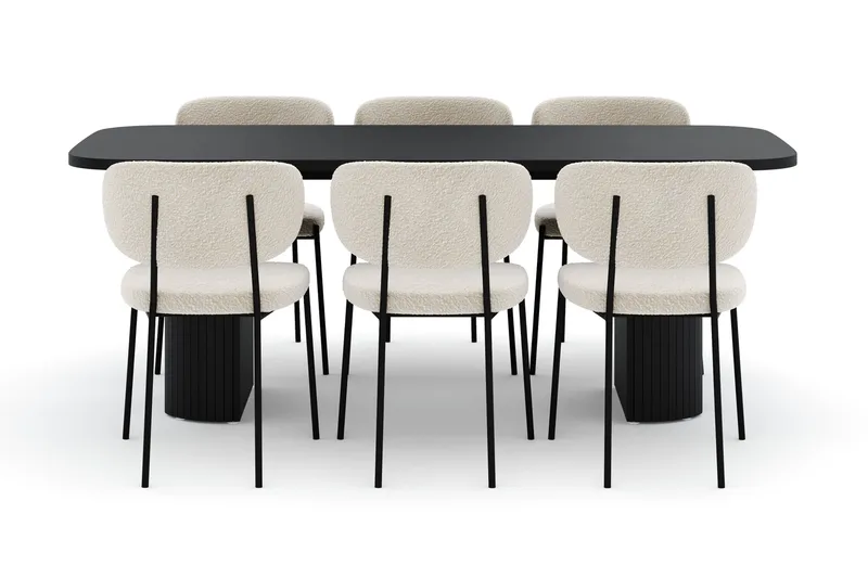 Kopparbo Matbord 200 cm med 6 Gemmiano Stolar - Svart - Möbler - Bord & matgrupp - Matgrupp