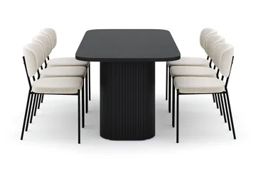 Kopparbo Matbord 200 cm med 6 Gemmiano Stolar - Svart - Möbler - Bord & matgrupp - Matgrupp