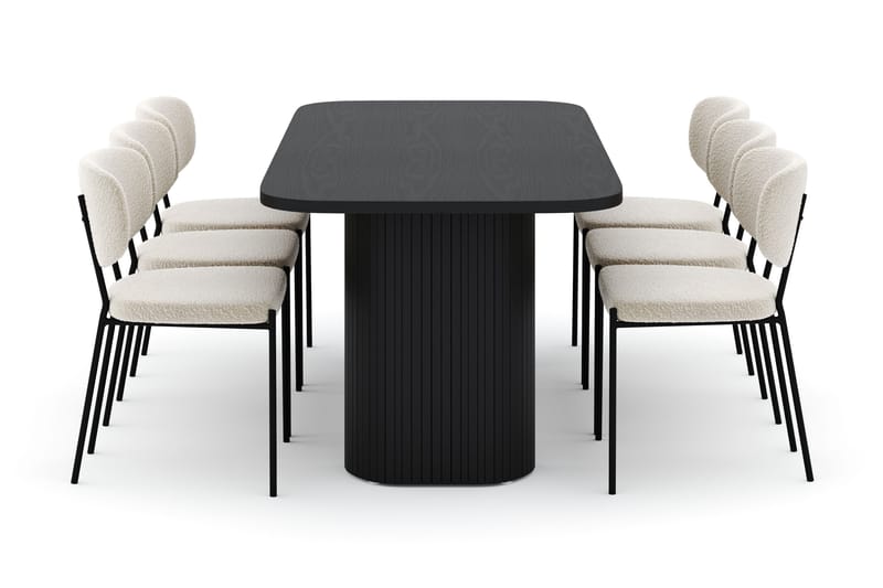 Kopparbo Matbord 200 cm med 6 Gemmiano Stolar - Svart - Möbler - Bord & matgrupp - Matgrupp