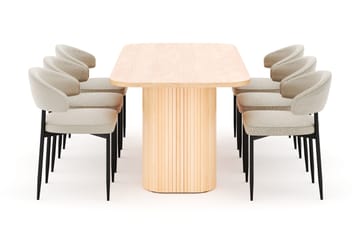 Kopparbo Matbord 200 cm med 6 Sawako Stolar - Natur - Möbler - Bord & matgrupp - Matgrupp