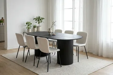 Kopparbo Matbord Oval 180x90 cm Fanér - Svart - Möbler - Bord & matgrupp - Matbord & köksbord