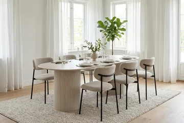 Kopparbo Matbord Oval 180x90 cm Fanér - Vitlaserat - Möbler - Bord & matgrupp - Matbord & köksbord