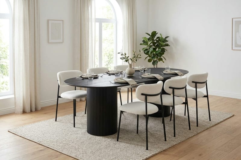 Kopparbo Matbord Oval 220x100 cm Fanér - Svart - Möbler - Bord & matgrupp - Matbord & köksbord