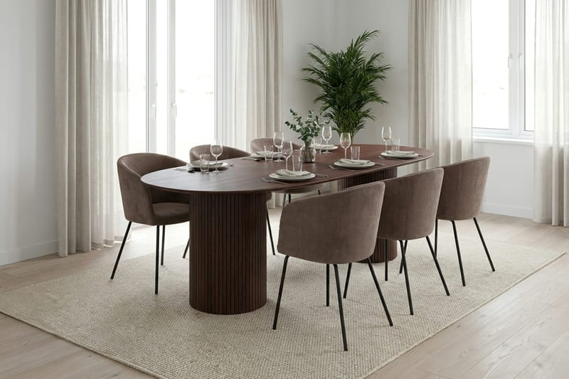 Kopparbo Matbord Oval 220x100 cm Fanér - Valnöt - Möbler - Bord & matgrupp - Matbord & köksbord