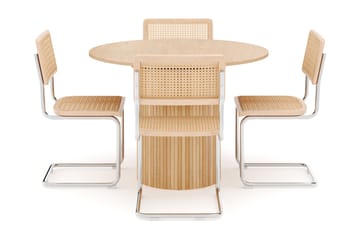 Kopparbo Matbord Runt 106 cm Förlängningsbart med 4 st Build Matstolar - Vit - Möbler - Bord & matgrupp - Matgrupp