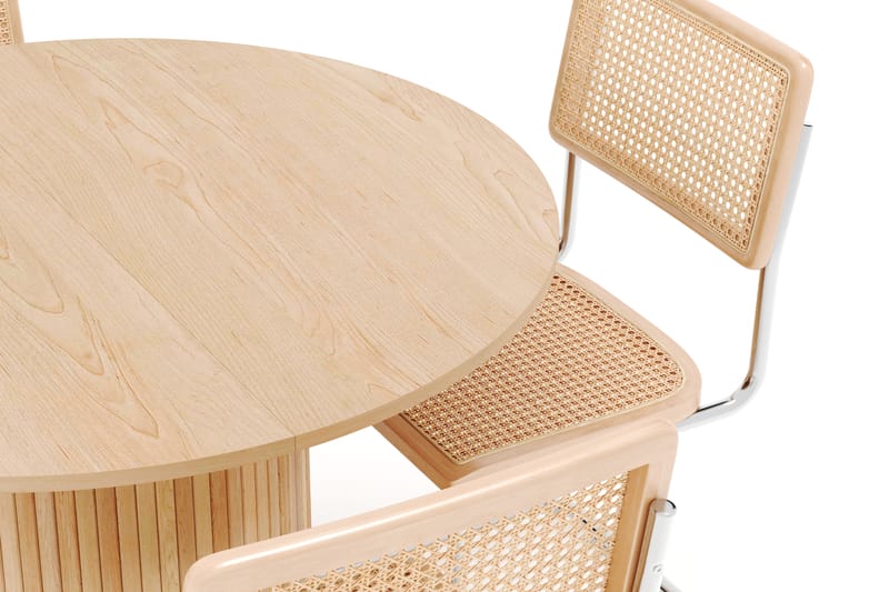 Kopparbo Matbord Runt 106 cm Förlängningsbart med 4 st Build Matstolar - Vit - Möbler - Bord & matgrupp - Matgrupp