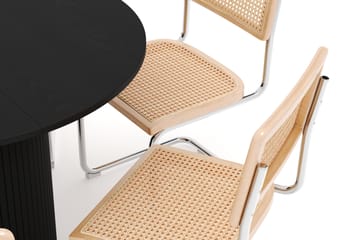 Kopparbo Matbord Runt 106 cm Förlängningsbart med 6 st Build Matstolar - Svart - Möbler - Bord & matgrupp - Matgrupp