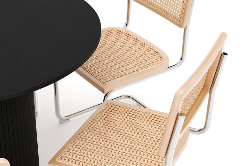 Kopparbo Matbord Runt 106 cm Förlängningsbart med 6 st Build Matstolar - Svart - Möbler - Bord & matgrupp - Matgrupp