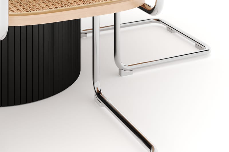 Kopparbo Matbord Runt 130 cm Förlängningsbart med 4 st Build Matstolar - Svart - Möbler - Bord & matgrupp - Matgrupp