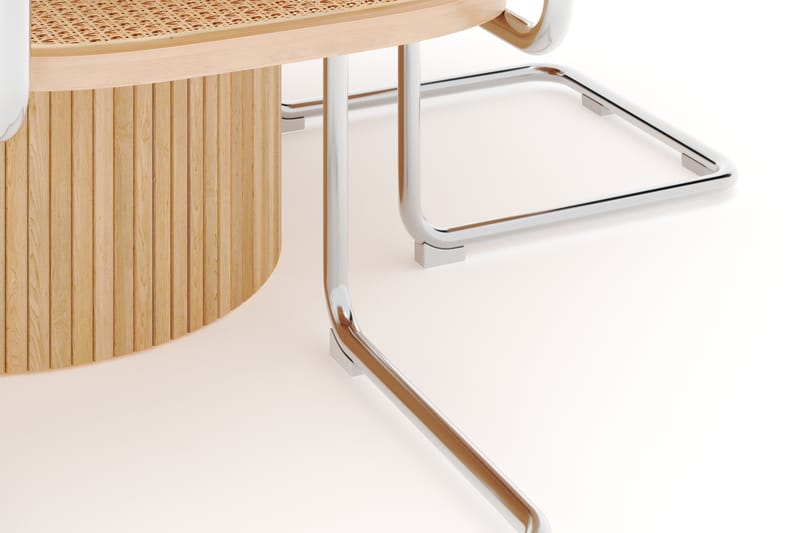 Kopparbo Matbord Runt 130 cm Förlängningsbart med 4 st Build Matstolar - Vit - Möbler - Bord & matgrupp - Matgrupp