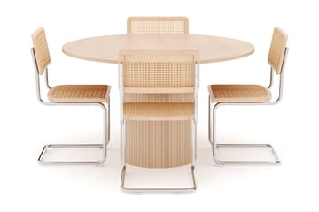 Kopparbo Matbord Runt 130 cm med 4 st Build Matstolar - Beige - Möbler - Bord & matgrupp - Matgrupp