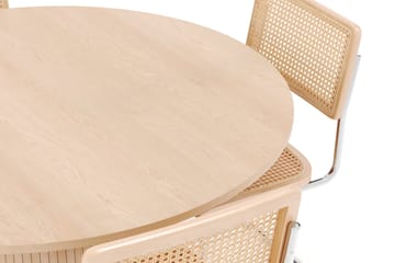 Kopparbo Matbord Runt 130 cm med 4 st Build Matstolar - Beige - Möbler - Bord & matgrupp - Matgrupp