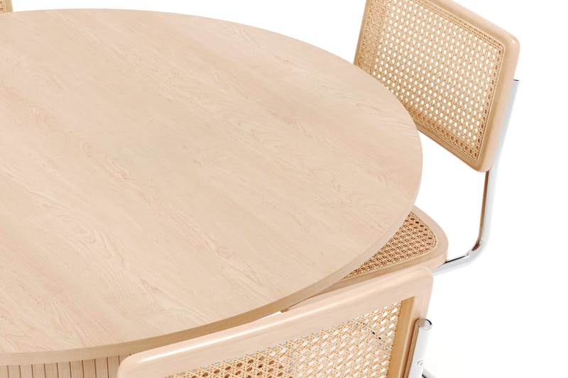 Kopparbo Matbord Runt 130 cm med 4 st Build Matstolar - Beige - Möbler - Bord & matgrupp - Matgrupp