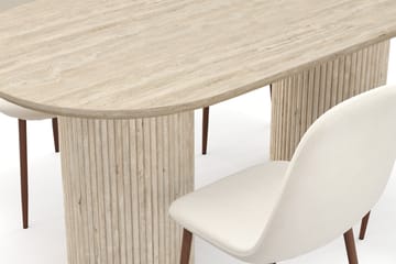 Kopparbo Matbord Travetin utseende med 4 st Nibe Matstolar - Beige - Möbler - Bord & matgrupp - Matgrupp