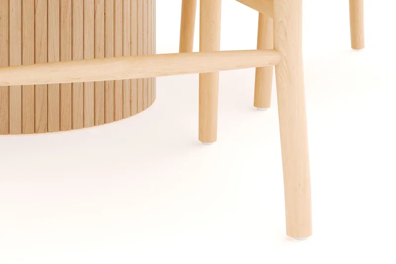 Kopparbo Matgrupp 106 cm Rund Förlängningsbart med 4 Dastoori Matstolar - Whitewash - Möbler - Bord & matgrupp - Matgrupp