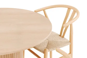 Kopparbo Matgrupp 106 cm Rund Förlängningsbart med 4 Dastoori Matstolar - Whitewash - Möbler - Bord & matgrupp - Matgrupp