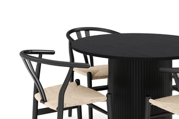 Kopparbo Matgrupp 106 cm Rund med 4 Dastoori Matstol - Svart - Möbler - Bord & matgrupp - Matgrupp