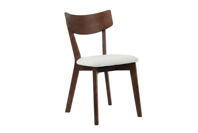 Kopparbo Matgrupp 110 cm runt i Valnöt med 4 Amelia Matstolar med Dyna - Valnöt/Beige - Möbler - Bord & matgrupp - Matgrupp