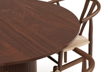 Kopparbo Matgrupp 120 cm Rund med 4 Dastoori Matstol - Mörkbrun - Möbler - Bord & matgrupp - Matgrupp