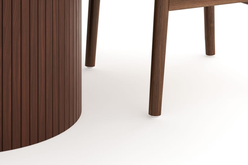 Kopparbo Matgrupp 120 cm Rund med 4 Dastoori Matstol - Mörkbrun - Möbler - Bord & matgrupp - Matgrupp