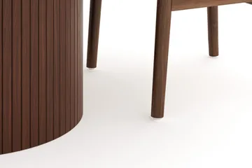 Kopparbo Matgrupp 120 cm Rund med 4 Dastoori Matstol - Mörkbrun - Möbler - Bord & matgrupp - Matgrupp