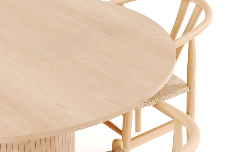 Kopparbo Matgrupp 130 cm Rund med 4 Dastoori Matstolar - Beige - Möbler - Bord & matgrupp - Matgrupp