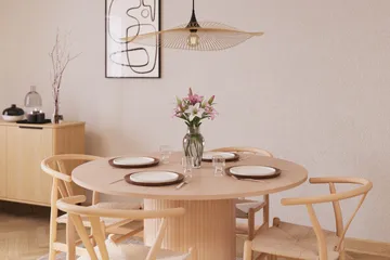 Kopparbo Matgrupp 130 cm Rund med 4 Dastoori Matstolar - Beige - Möbler - Bord & matgrupp - Matgrupp