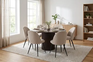 Kopparbo Matgrupp 130 cm runt med 6 Nibe Plus Mastolar - Rökt ek - Möbler - Bord & matgrupp - Matgrupp