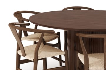 Kopparbo Matgrupp 150 cm Rund med 6 Dastoori Matstolar - Valnöt - Möbler - Bord & matgrupp - Matgrupp