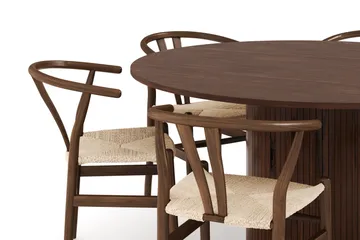 Kopparbo Matgrupp 150 cm Rund med 6 Dastoori Matstolar - Valnöt - Möbler - Bord & matgrupp - Matgrupp