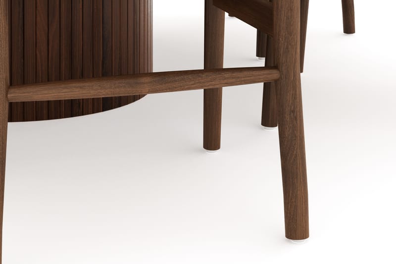 Kopparbo Matgrupp 150 cm Rund med 6 Dastoori Matstolar - Valnöt - Möbler - Bord & matgrupp - Matgrupp