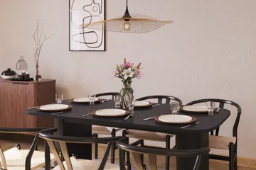 Kopparbo Matgrupp 160 cm med 6 Dastoori Matstol - 2220067-6,2229297-1 - Svart - Möbler - Bord & matgrupp - Matgrupp