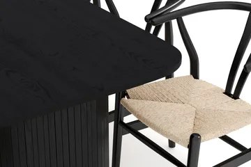 Kopparbo Matgrupp 160 cm med 6 Dastoori Matstol - Svart - Möbler - Bord & matgrupp - Matgrupp