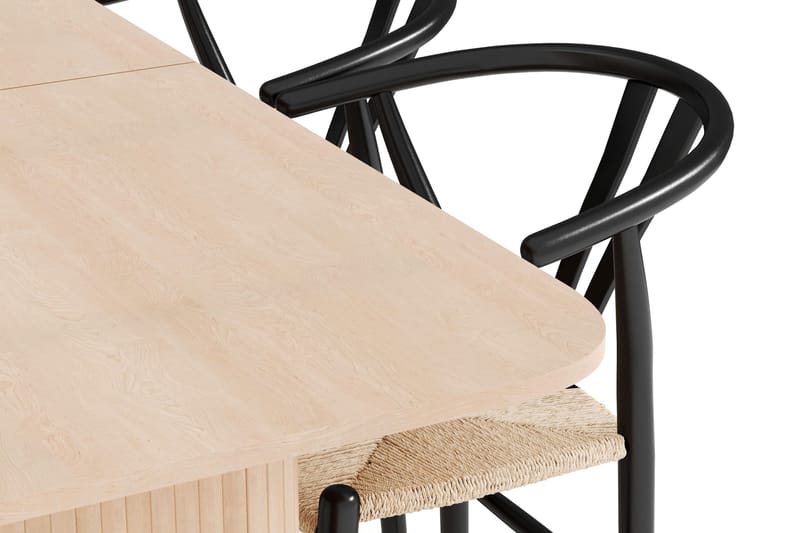 Kopparbo Matgrupp 180-240 cm Förlängningsbart med 4 Dastoori Matstolar - Whitewash - Möbler - Bord & matgrupp - Matgrupp