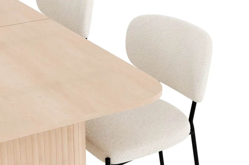 Kopparbo Matgrupp 180-240 cm Förlängningsbart med 4 Gemmiano Matstolar - Whitewash - Möbler - Bord & matgrupp - Matgrupp