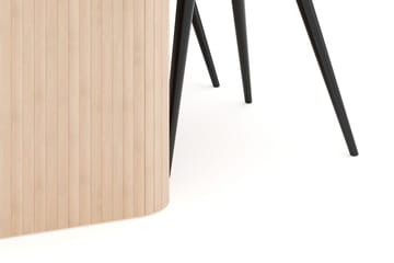 Kopparbo Matgrupp 180-240 cm Förlängningsbart med 4 Valeri Sammetsstolar - Whitewash - Möbler - Bord & matgrupp - Matgrupp