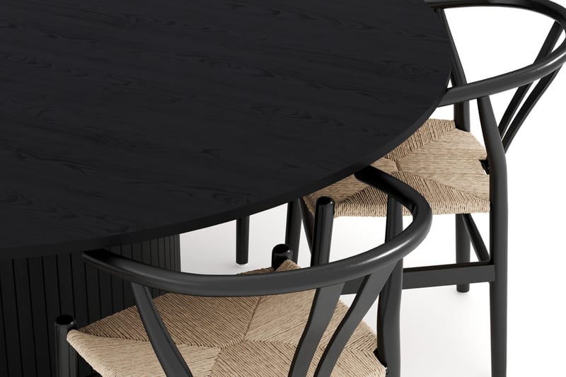 Kopparbo Matgrupp 180 cm med 6 Dastoori Matstol - 2220067-6,2223284-1 - Svart - Möbler - Bord & matgrupp - Matgrupp