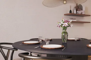 Kopparbo Matgrupp 180 cm med 6 Dastoori Matstol - 2220067-6,2223284-1 - Svart - Möbler - Bord & matgrupp - Matgrupp