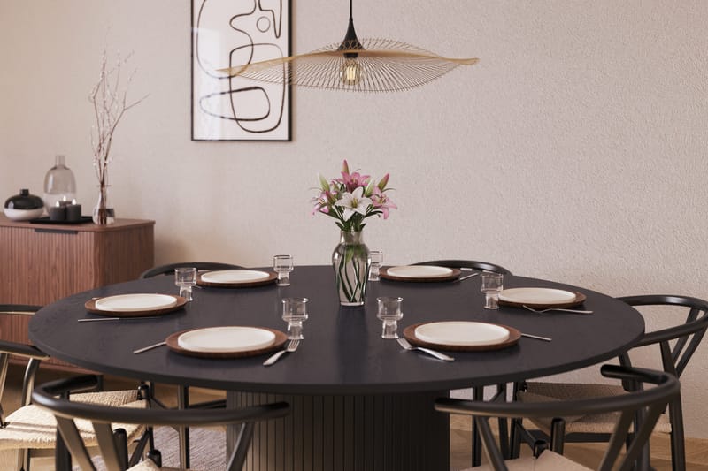 Kopparbo Matgrupp 180 cm med 6 Dastoori Matstol - 2220067-6,2223284-1 - Svart - Möbler - Bord & matgrupp - Matgrupp